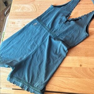 Scalloped Edge Blue One Piece Swimsuit